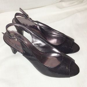 Etienne Aigner faux snakeskin slingback heels 10